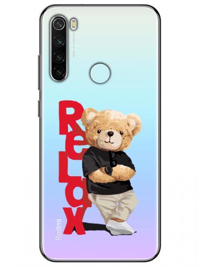 Redmi Note 8 Teddy Bear Relax Şeffaf Telefon Kılıfı