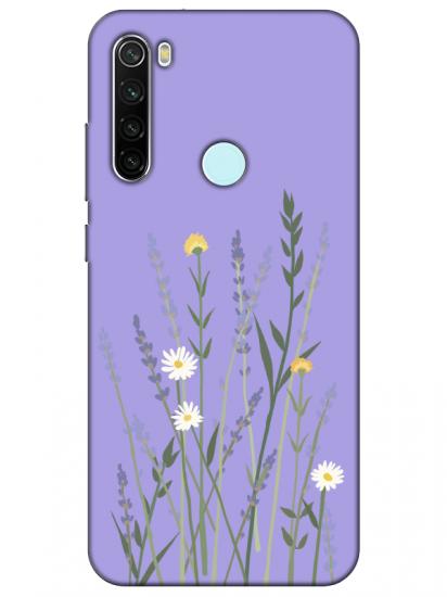 Redmi Note 8 Lavanta Desenli Lila Telefon Kılıfı