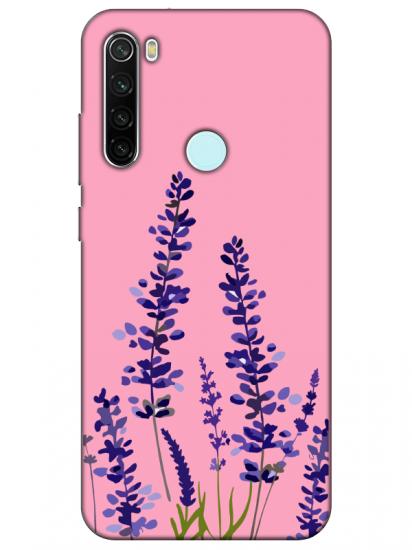 Redmi Note 8 Lavanta Desenli Pembe Telefon Kılıfı