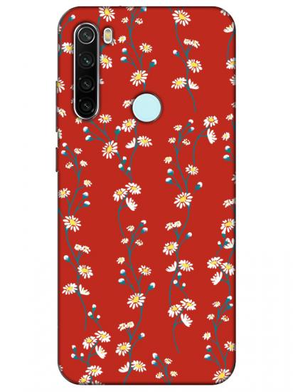 Redmi Note 8 Papatya Sarmaşığı Kırmızı Telefon Kılıfı
