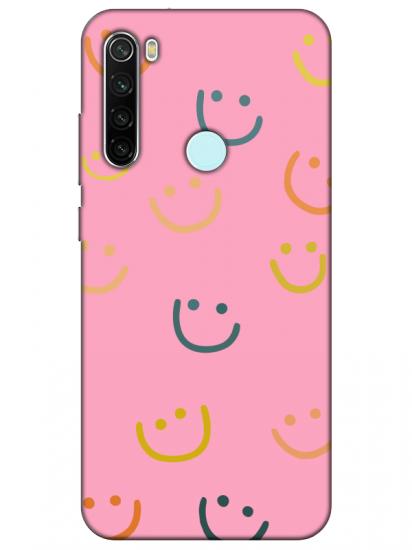 Redmi Note 8 Emoji Gülen Yüz Pembe Telefon Kılıfı