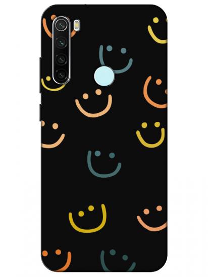 Redmi Note 8 Emoji Gülen Yüz Siyah Telefon Kılıfı