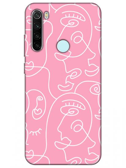 Redmi Note 8 Face Art Pembe Telefon Kılıfı