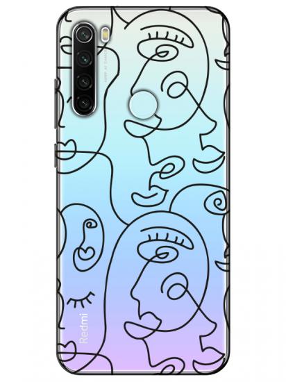 Redmi Note 8 Face Art Şeffaf Telefon Kılıfı