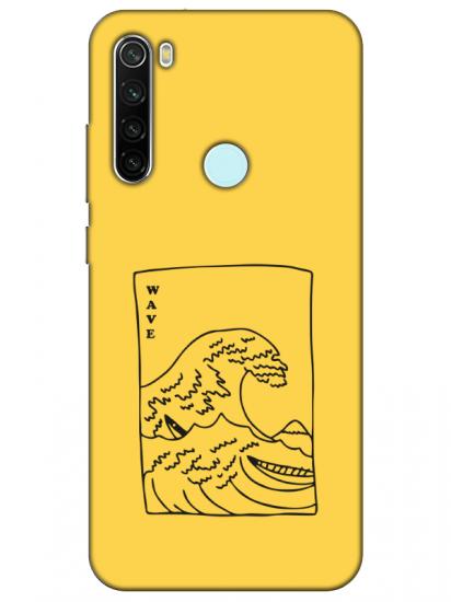 Redmi Note 8 Kanagawa Wave Sarı Telefon Kılıfı