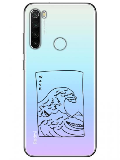 Redmi Note 8 Kanagawa Wave Şeffaf Telefon Kılıfı