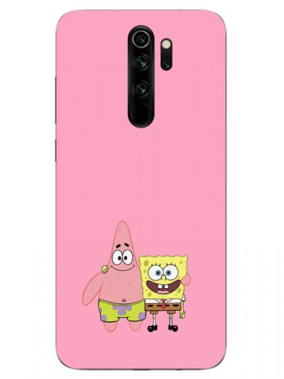 Redmi Note 8 Pro Sünger Bob Ve Patrickstar Pembe Telefon Kılıfı