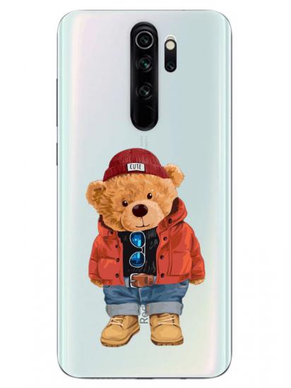 Redmi Note 8 Pro Teddy Bear Şeffaf Telefon Kılıfı