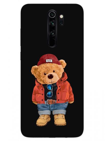 Redmi Note 8 Pro Teddy Bear Siyah Telefon Kılıfı