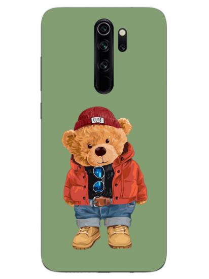 Redmi Note 8 Pro Teddy Bear Yeşil Telefon Kılıfı