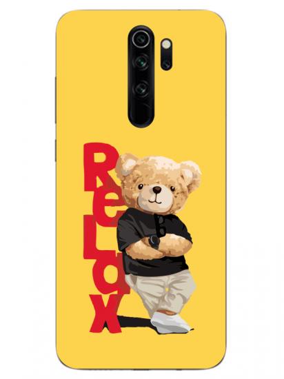 Redmi Note 8 Pro Teddy Bear Relax Sarı Telefon Kılıfı