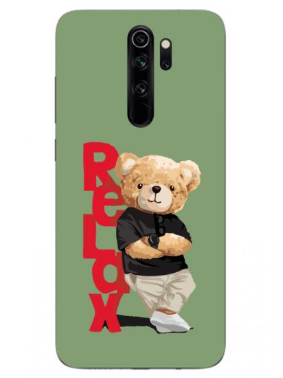 Redmi Note 8 Pro Teddy Bear Relax Yeşil Telefon Kılıfı