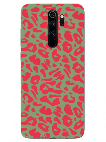 Redmi Note 8 Pro Leopar Desenli Yeşil Telefon Kılıfı