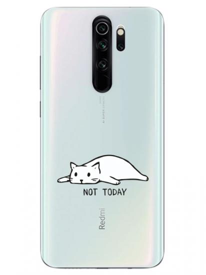 Redmi Note 8 Pro Not Today Kedi Şeffaf Telefon Kılıfı