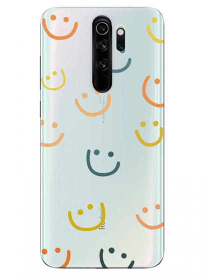 Redmi Note 8 Pro Emoji Gülen Yüz Şeffaf Telefon Kılıfı