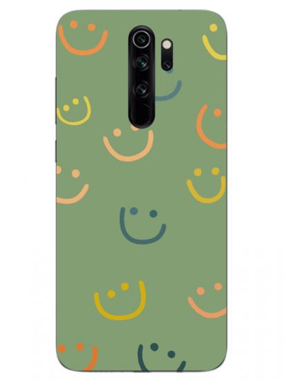 Redmi Note 8 Pro Emoji Gülen Yüz Yeşil Telefon Kılıfı