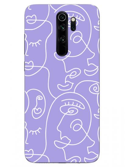 Redmi Note 8 Pro Face Art Lila Telefon Kılıfı