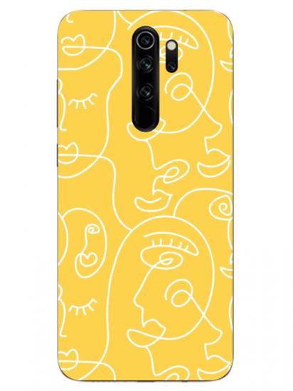 Redmi Note 8 Pro Face Art Sarı Telefon Kılıfı