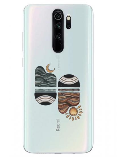 Redmi Note 8 Pro Sunset Wave Şeffaf Telefon Kılıfı