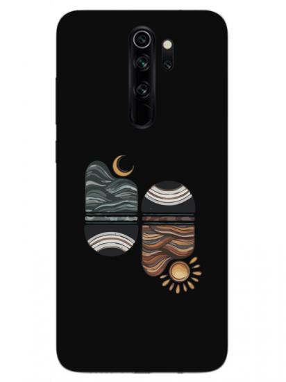 Redmi Note 8 Pro Sunset Wave Siyah Telefon Kılıfı