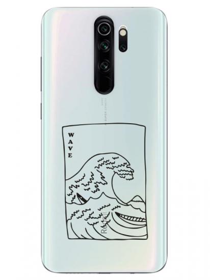 Redmi Note 8 Pro Kanagawa Wave Şeffaf Telefon Kılıfı