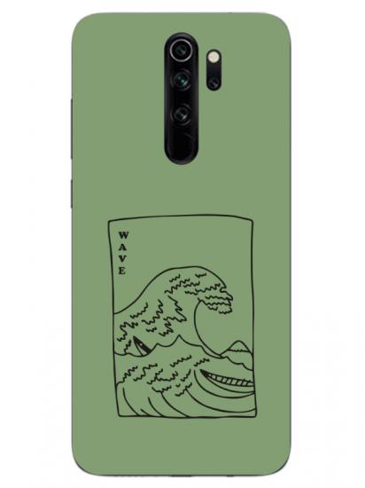 Redmi Note 8 Pro Kanagawa Wave Yeşil Telefon Kılıfı