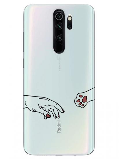 Redmi Note 8 Pro Hand And Paw Şeffaf Telefon Kılıfı