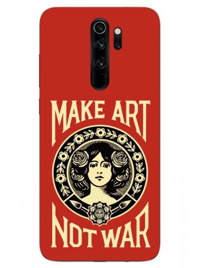 Redmi Note 8 Pro Make Art Not War Kırmızı Telefon Kılıfı