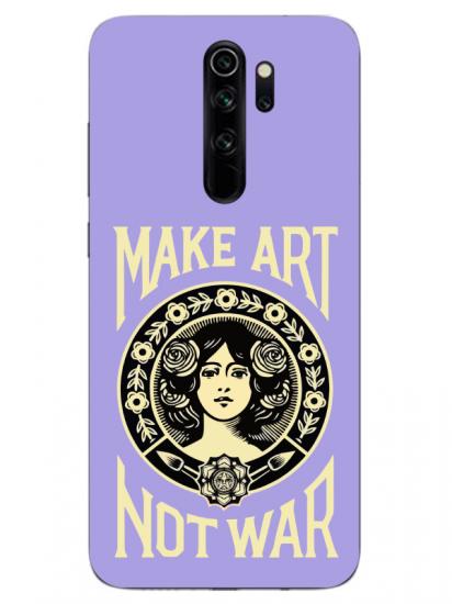 Redmi Note 8 Pro Make Art Not War Lila Telefon Kılıfı