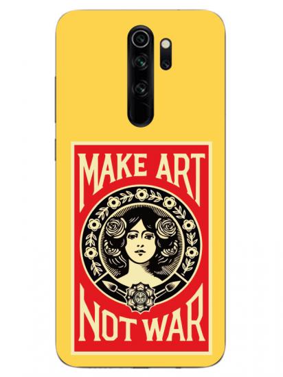 Redmi Note 8 Pro Make Art Not War Sarı Telefon Kılıfı