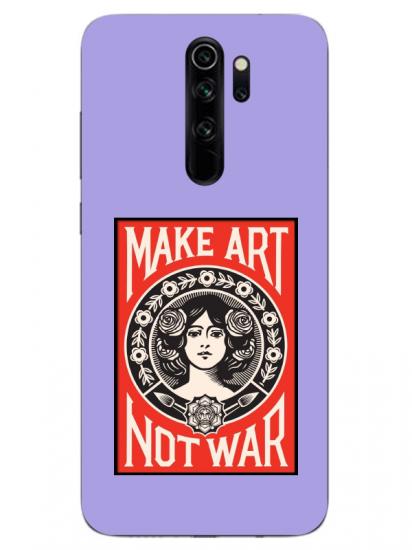 Redmi Note 8 Pro Make Art Not War Lila Telefon Kılıfı