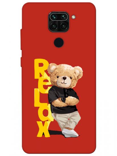 Redmi Note 9 Teddy Bear Relax Kırmızı Telefon Kılıfı