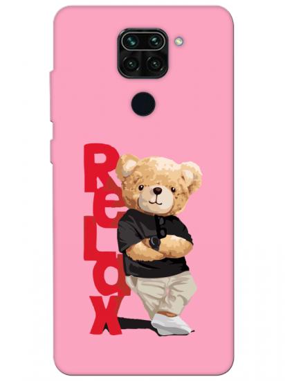 Redmi Note 9 Teddy Bear Relax Pembe Telefon Kılıfı