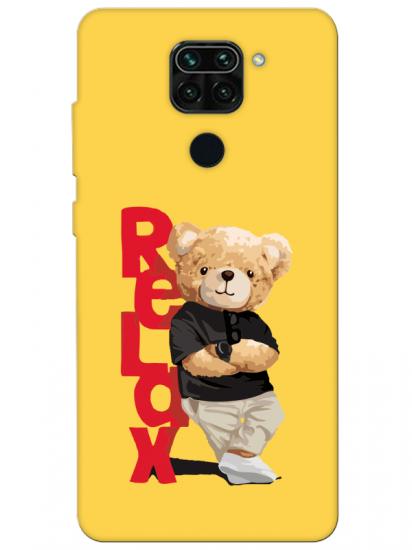 Redmi Note 9 Teddy Bear Relax Sarı Telefon Kılıfı