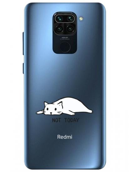 Redmi Note 9 Not Today Kedi Şeffaf Telefon Kılıfı