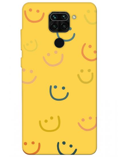 Redmi Note 9 Emoji Gülen Yüz Sarı Telefon Kılıfı