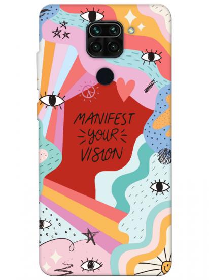 Redmi Note 9 Manifest Your Vision Kırmızı Telefon Kılıfı