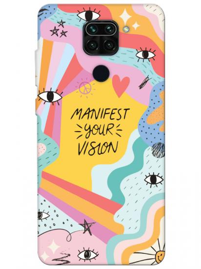 Redmi Note 9 Manifest Your Vision Sarı Telefon Kılıfı