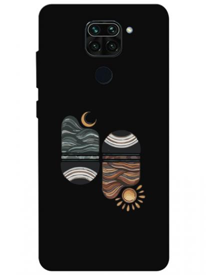 Redmi Note 9 Sunset Wave Siyah Telefon Kılıfı