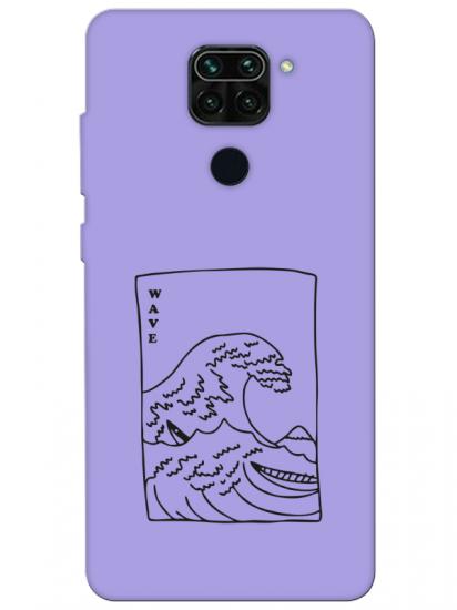 Redmi Note 9 Kanagawa Wave Lila Telefon Kılıfı