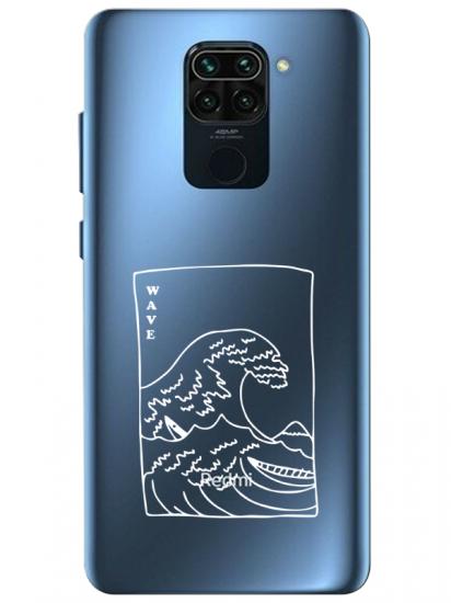 Redmi Note 9 Kanagawa Wave Şeffaf Telefon Kılıfı