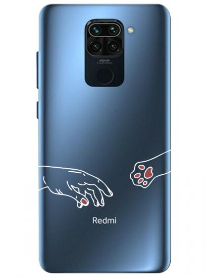 Redmi Note 9 Hand And Paw Şeffaf Telefon Kılıfı