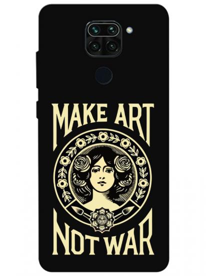 Redmi Note 9 Make Art Not War Siyah Telefon Kılıfı