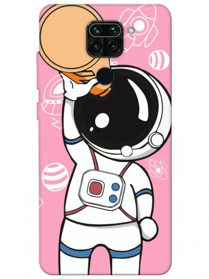 Redmi Note 9 Astronot Pembe Telefon Kılıfı