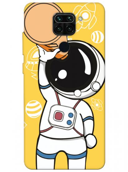 Redmi Note 9 Astronot Sarı Telefon Kılıfı