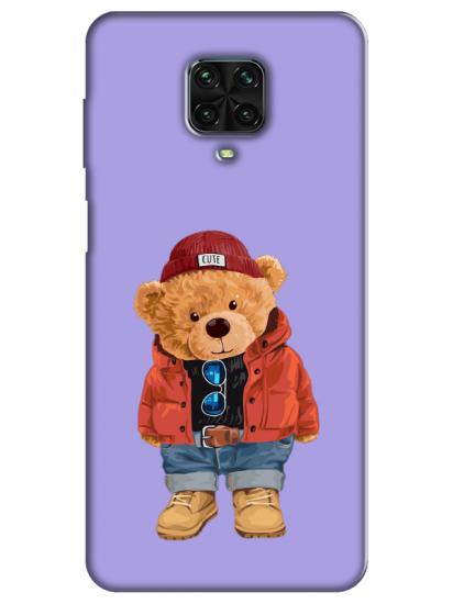 Redmi Note 9 Pro Teddy Bear Lila Telefon Kılıfı