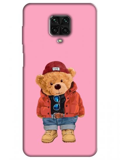 Redmi Note 9 Pro Teddy Bear Pembe Telefon Kılıfı