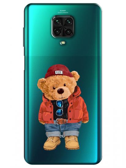 Redmi Note 9 Pro Teddy Bear Şeffaf Telefon Kılıfı