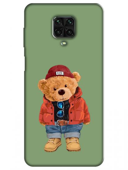 Redmi Note 9 Pro Teddy Bear Yeşil Telefon Kılıfı