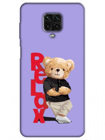 Redmi Note 9 Pro Teddy Bear Relax Lila Telefon Kılıfı